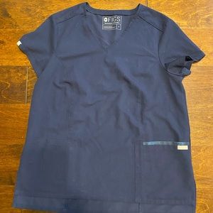 Figs Scrub Top Navy Blue Small EUC